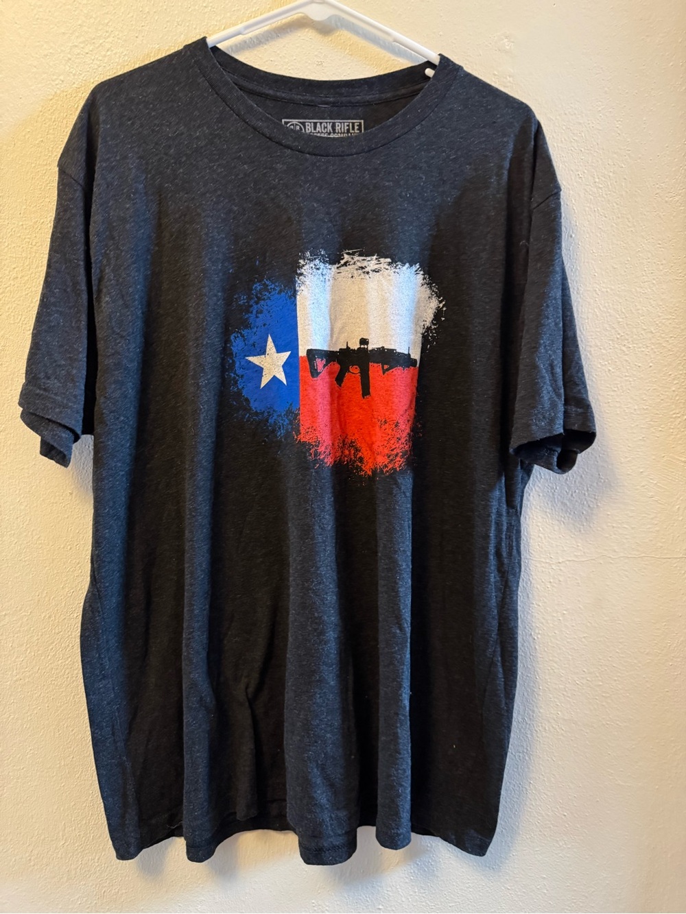 Black Rifle Coffee Co Texas SBR Flag Graphic Tee Charcoal Gray Size XXL